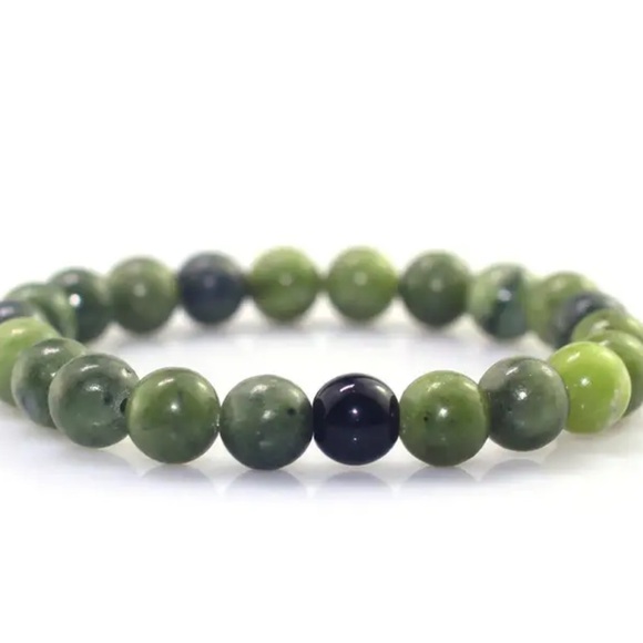 Set of picture jade and obsidian bracelets - Picture 6 of 8